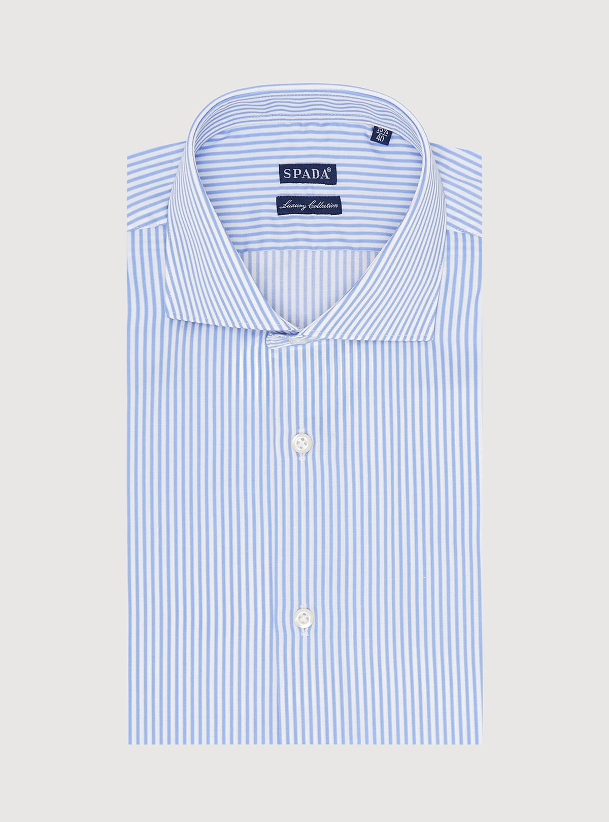Camicia collo francese bastoncino in puro cotone-0