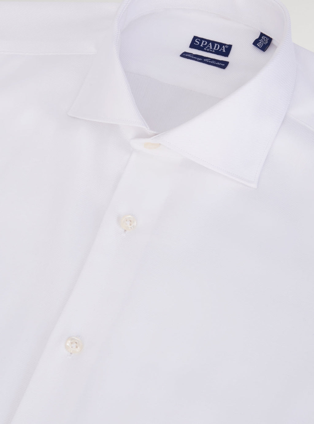 Camicia collo francese in puro cotone trama diagonale-0