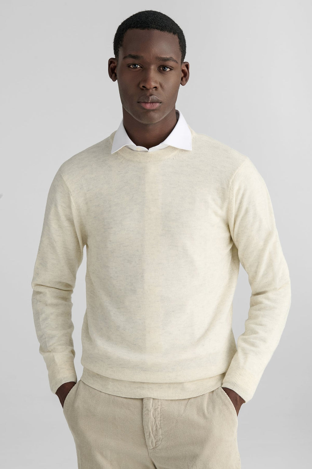 Maglia girocollo in lana e cashmere-0