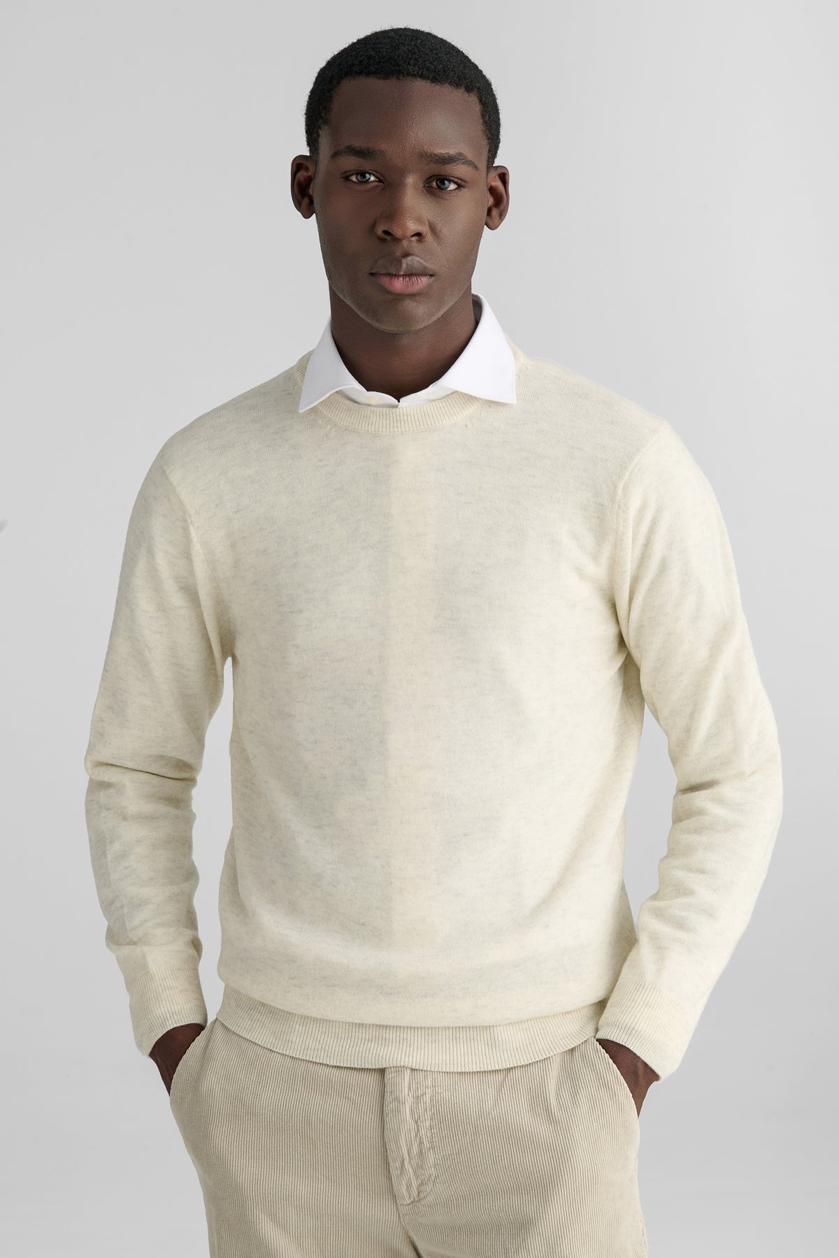 Maglia girocollo in lana e cashmere-0
