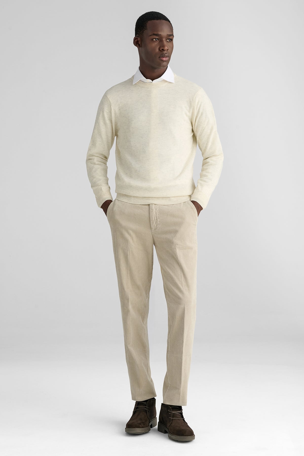 Maglia girocollo in lana e cashmere-1