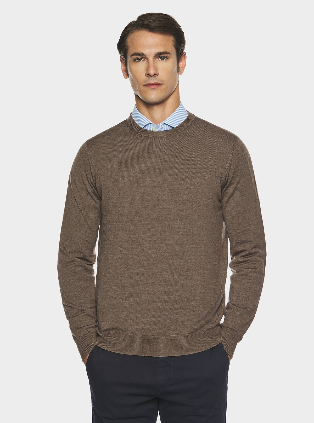 Maglia girocollo in pura lana merino-0