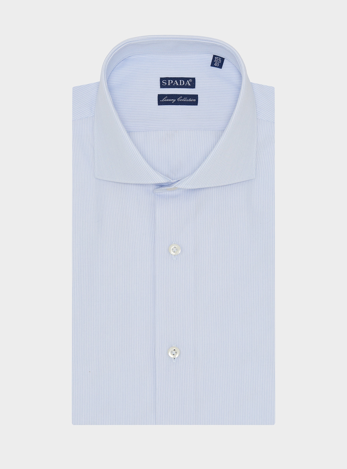 Camicia collo francese in cotone a righe in puro cotone-0