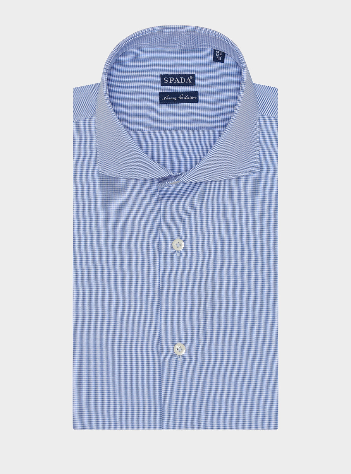 Camicia collo francese in cotone a quadretti in puro cotone-0
