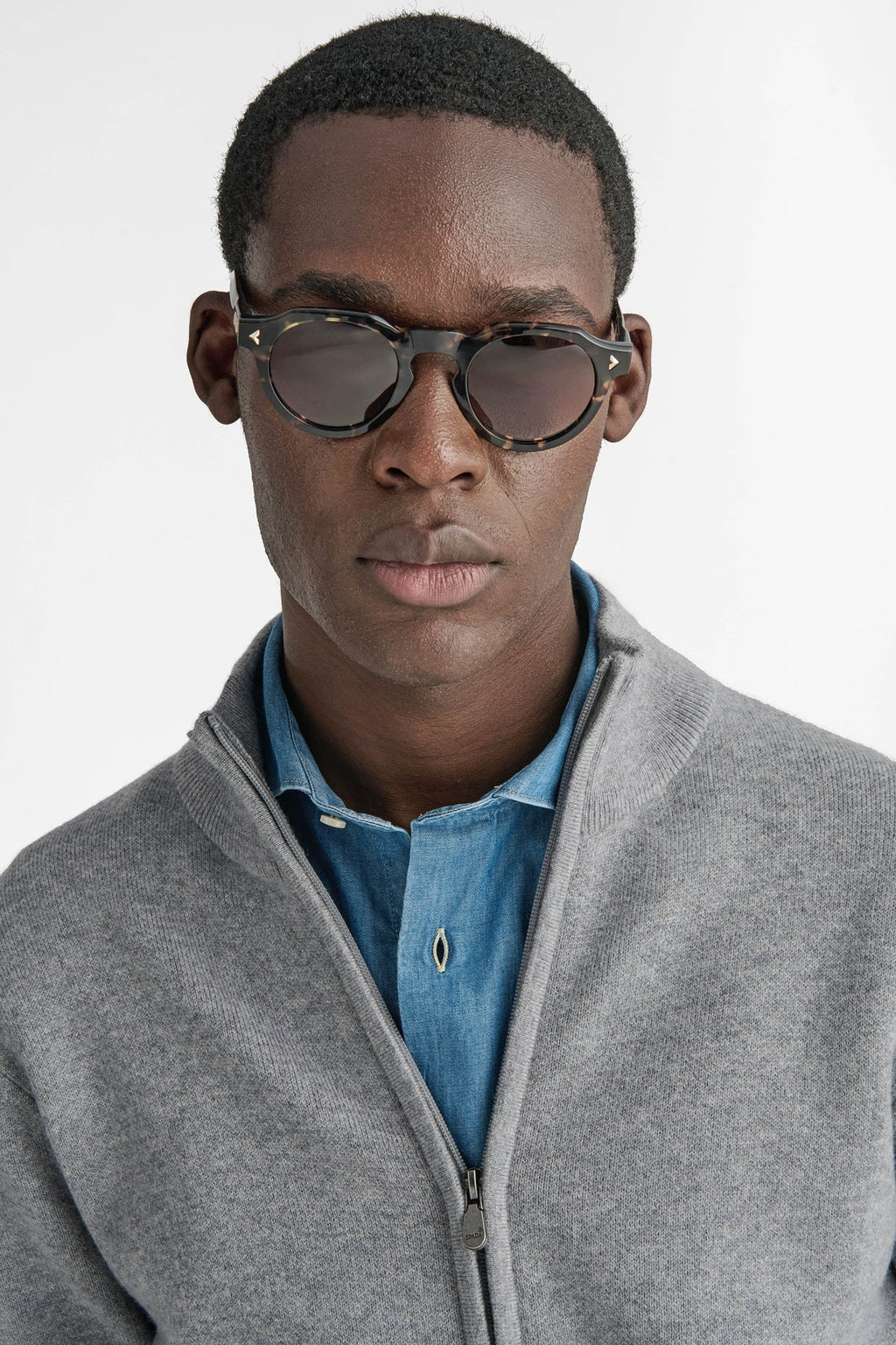 Maglia full zip in lana e cashmere-2