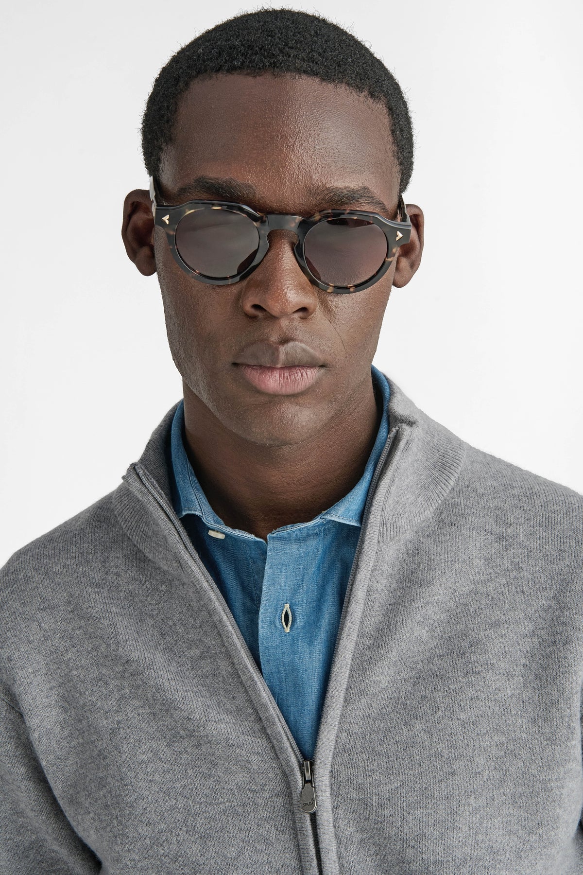 Maglia full zip in lana e cashmere-2