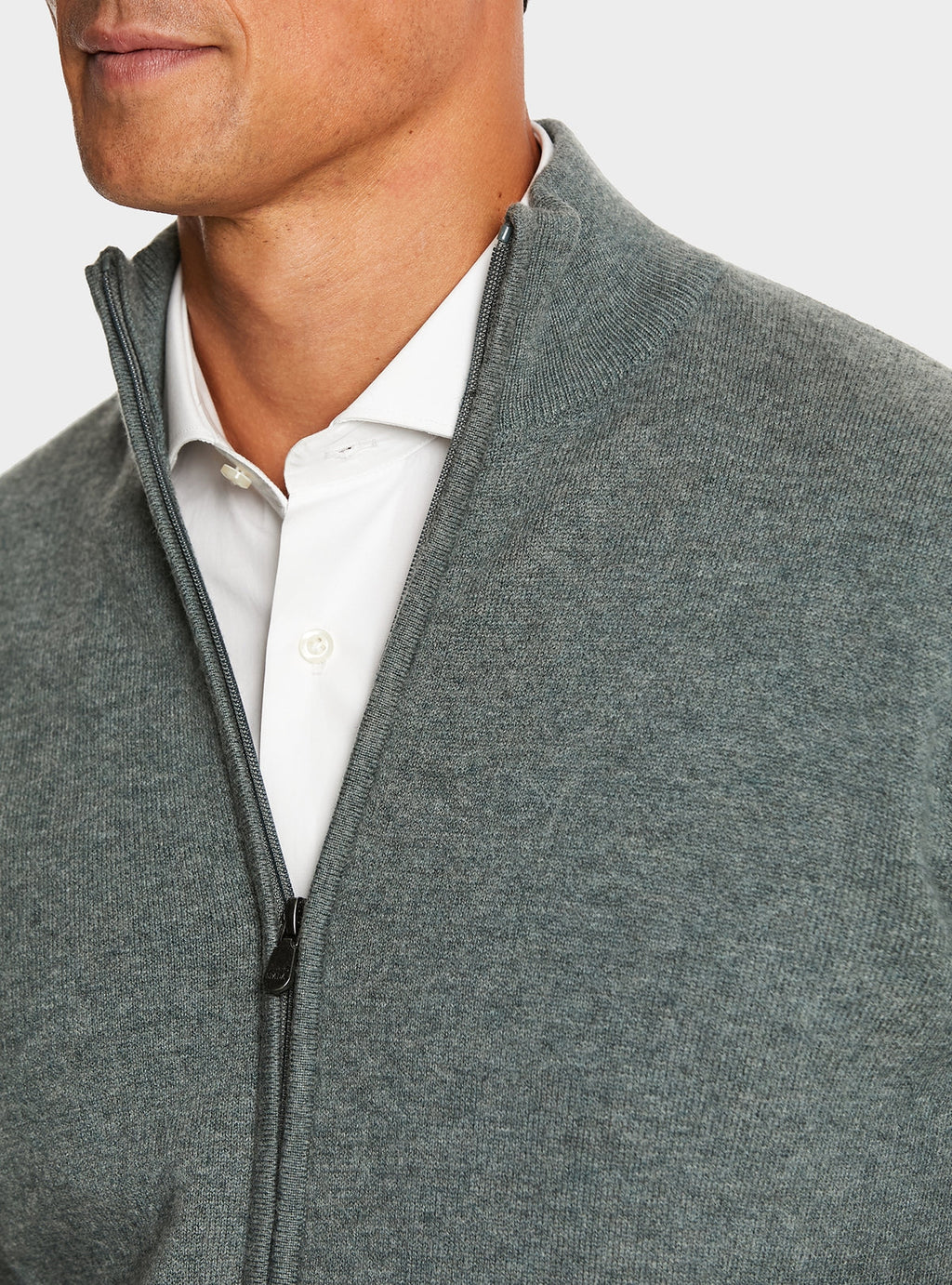 Maglia full zip in lana e cashmere-2