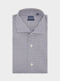 Camicia collo francese in puro cotone a quadretti-0
