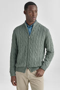 Cardigan a trecce in pura lana e cashmere-0