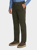 Pantalone tasca America in cotone stretch con microfantasia-0
