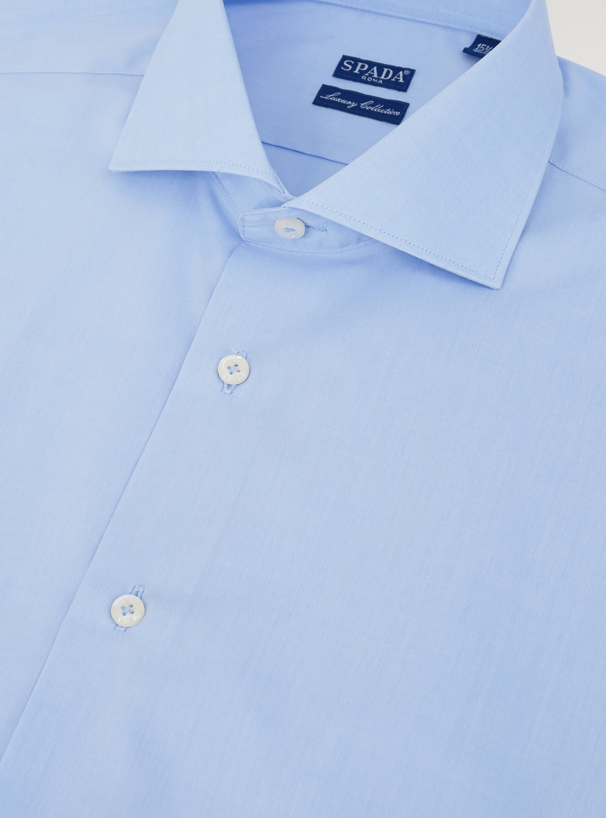 Camicia collo francese in puro cotone tinta unita-1