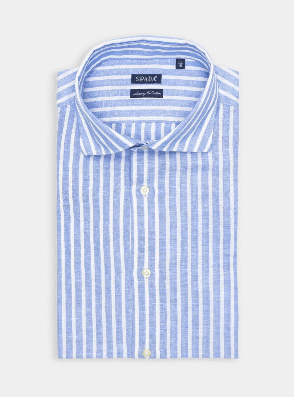 Camicia in lino e cotone a righe-0