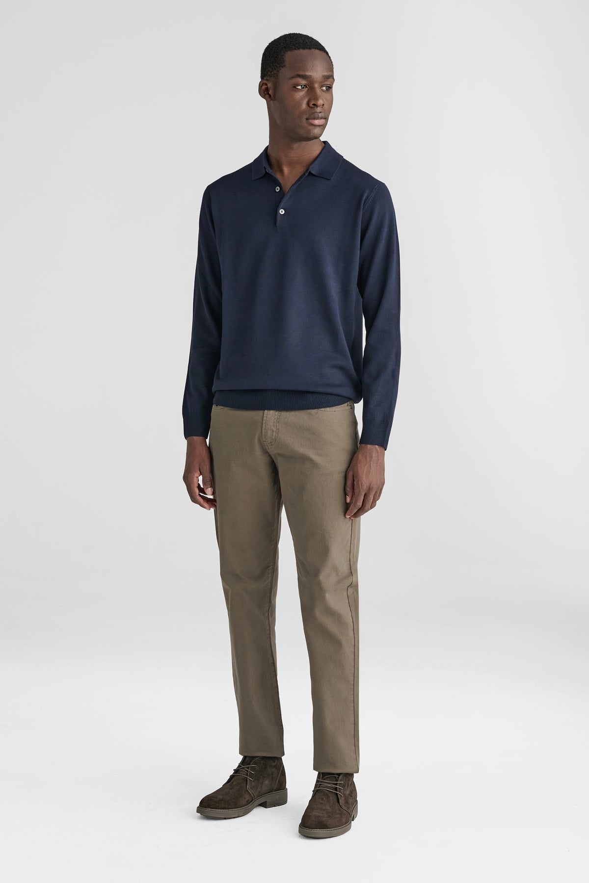 Pantaloni 5 tasche in cotone twill uomo-1