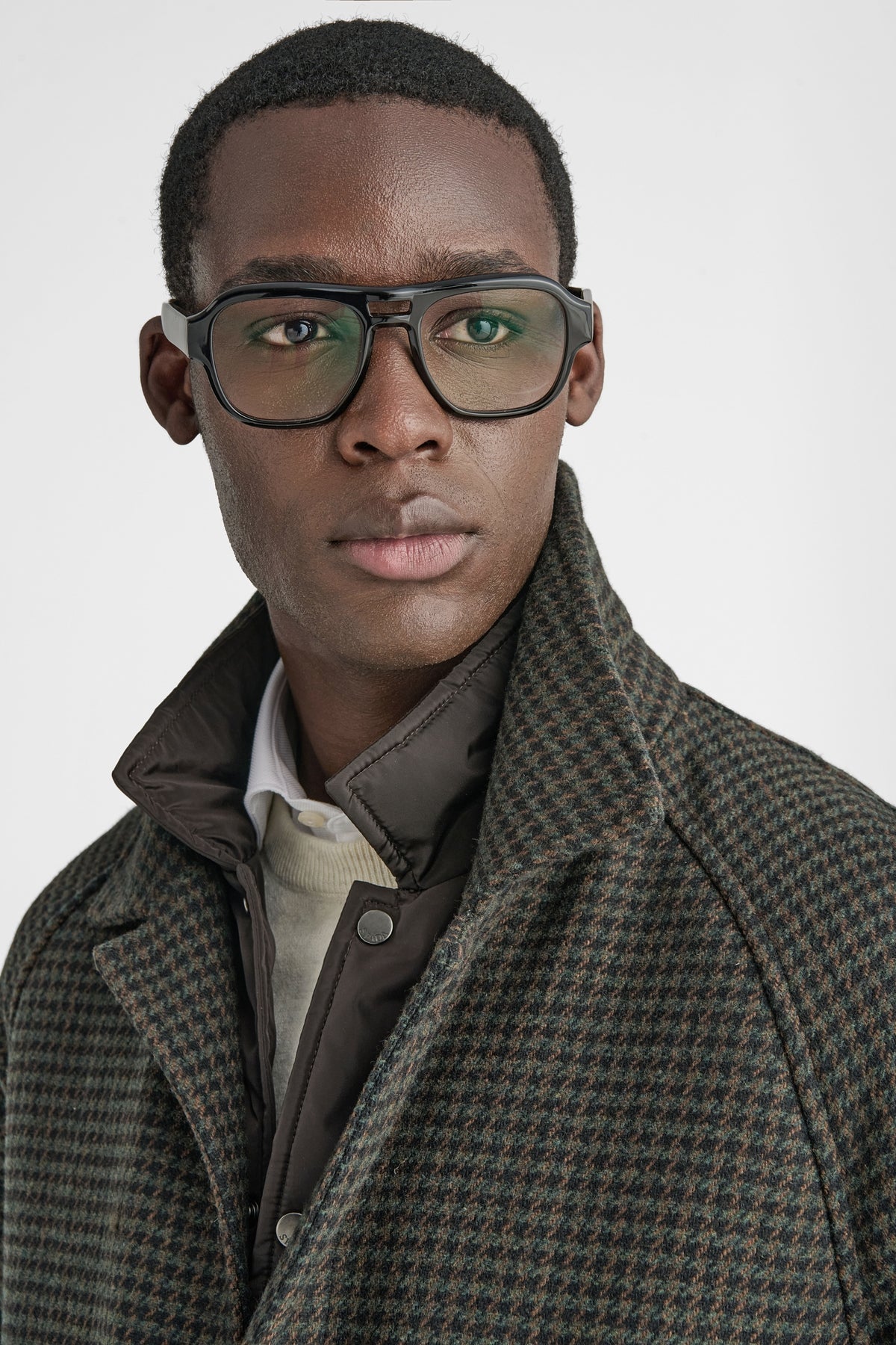 Cappotto uomo pied de poule in misto lana-2