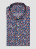 Camicia a fantasia collo francese in puro cotone-0
