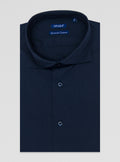 Camicia collo francese in cotone stretch-0