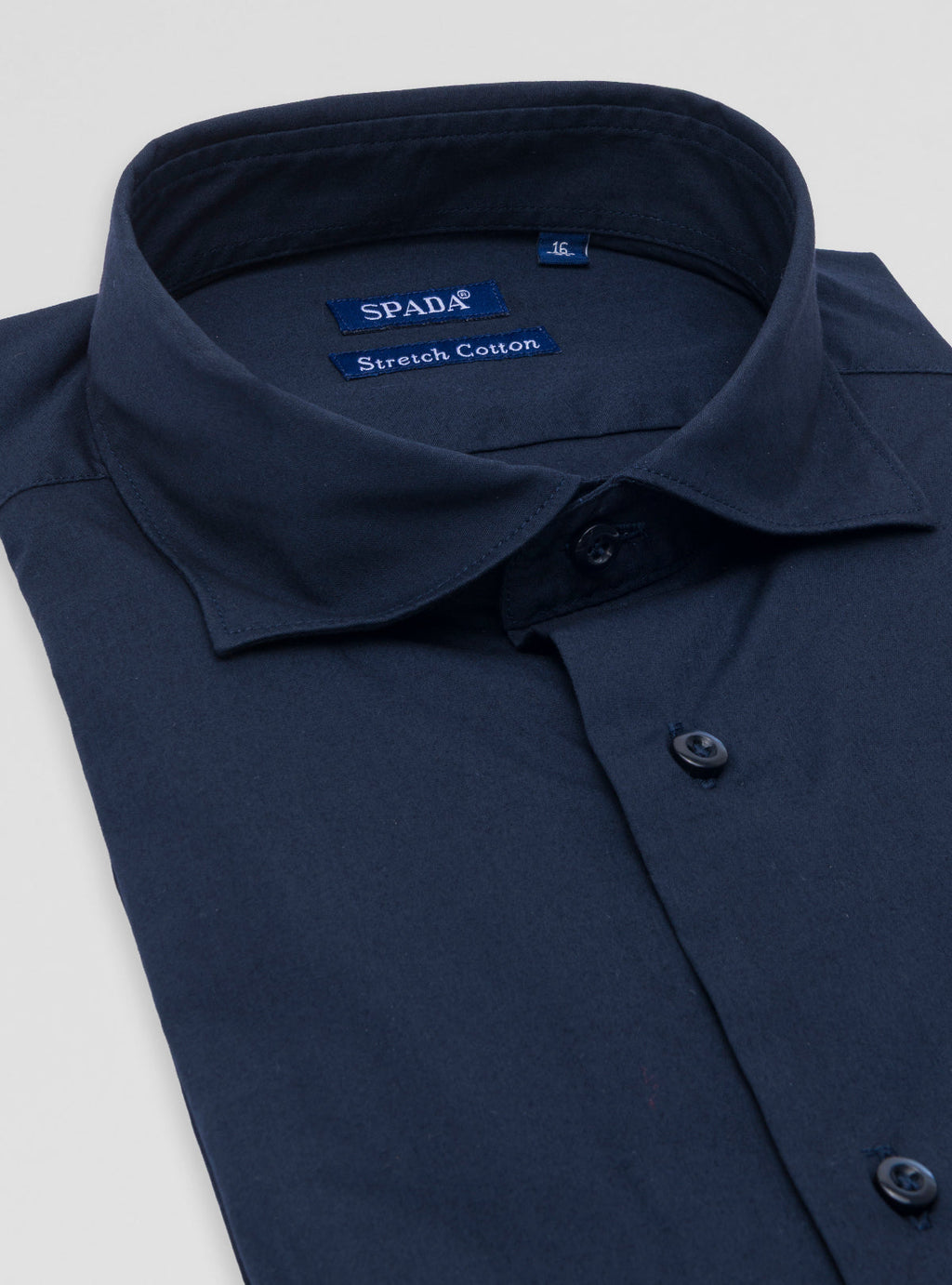 Camicia collo francese in cotone stretch-1