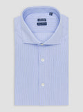 Camicia collo francese in puro cotone a doppia riga-0