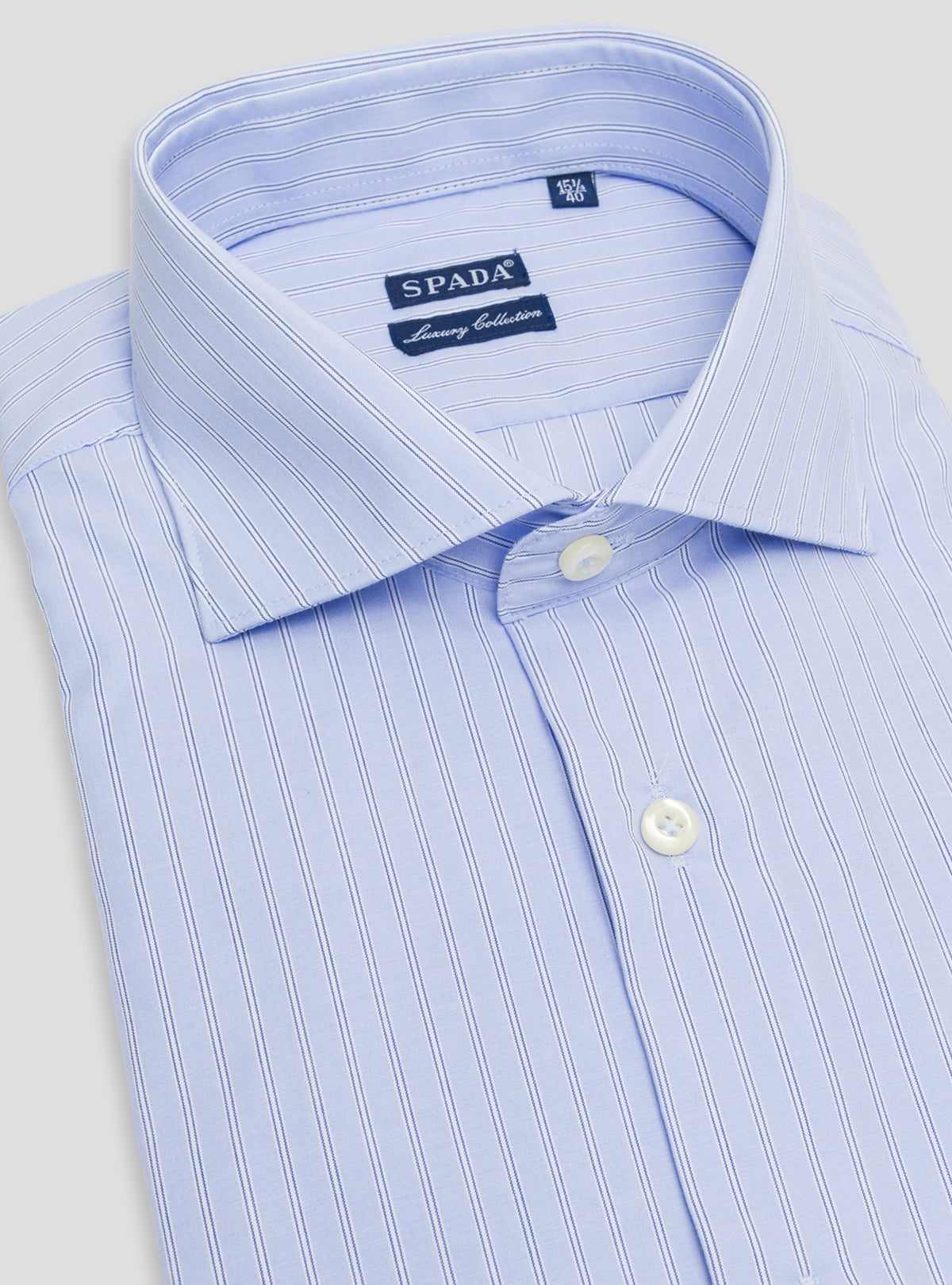 Camicia collo francese in puro cotone a doppia riga-2