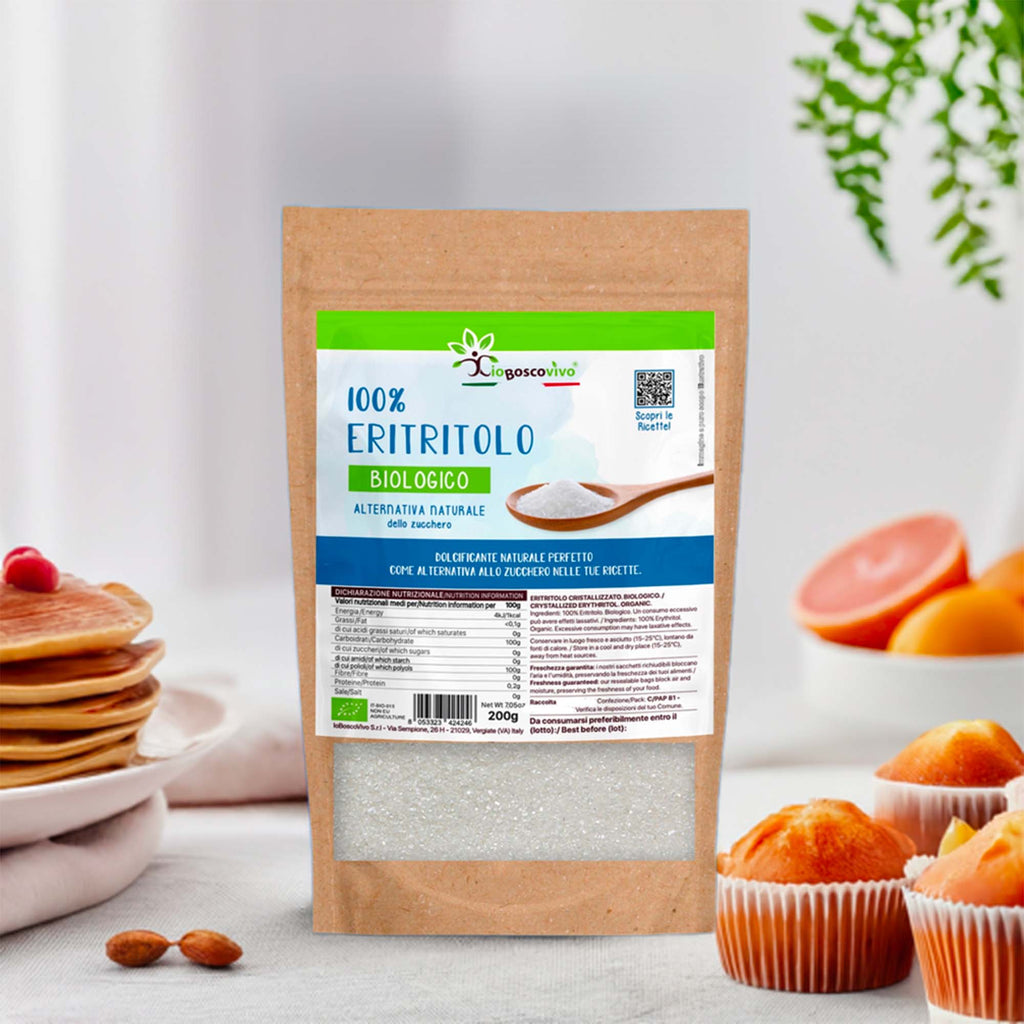 100% Eritritolo in cristalli fini BIO - 200g - Zero Calorie - Ideale per Dieta Chetogenica-2