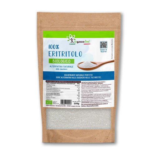 100% Eritritolo in cristalli fini BIO - 200g - Zero Calorie - Ideale per Dieta Chetogenica - Mio NEGOZIO 🌹💐IoBoscoVivo SrlIoBoscoVivo Srl