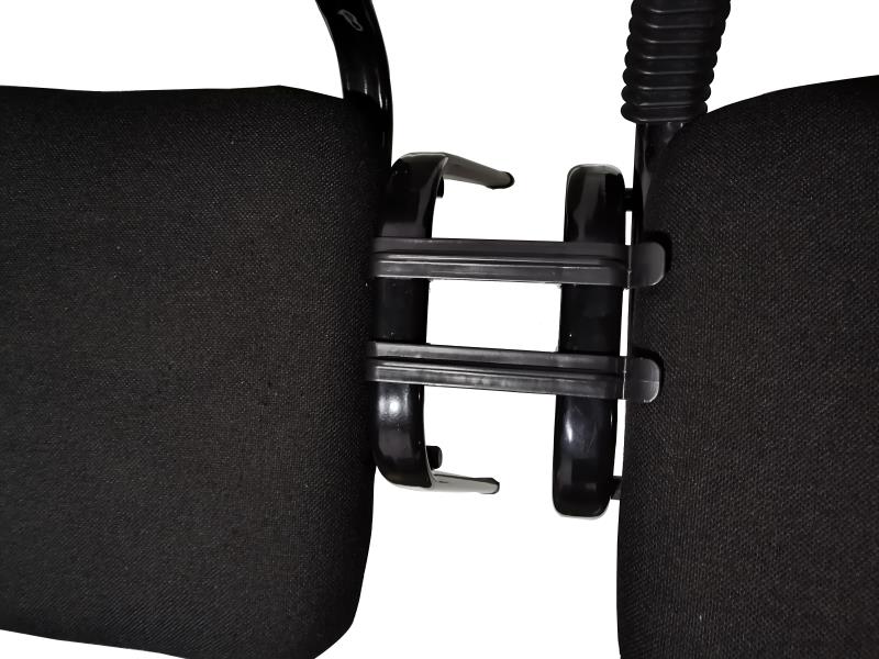 Stackable & Linkable Office Conference Visitor Community  Chairs (Set of 7-Black)-3
