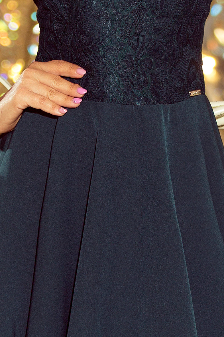 Numoco 157-9 Dress MARTA with lace - dark green-5