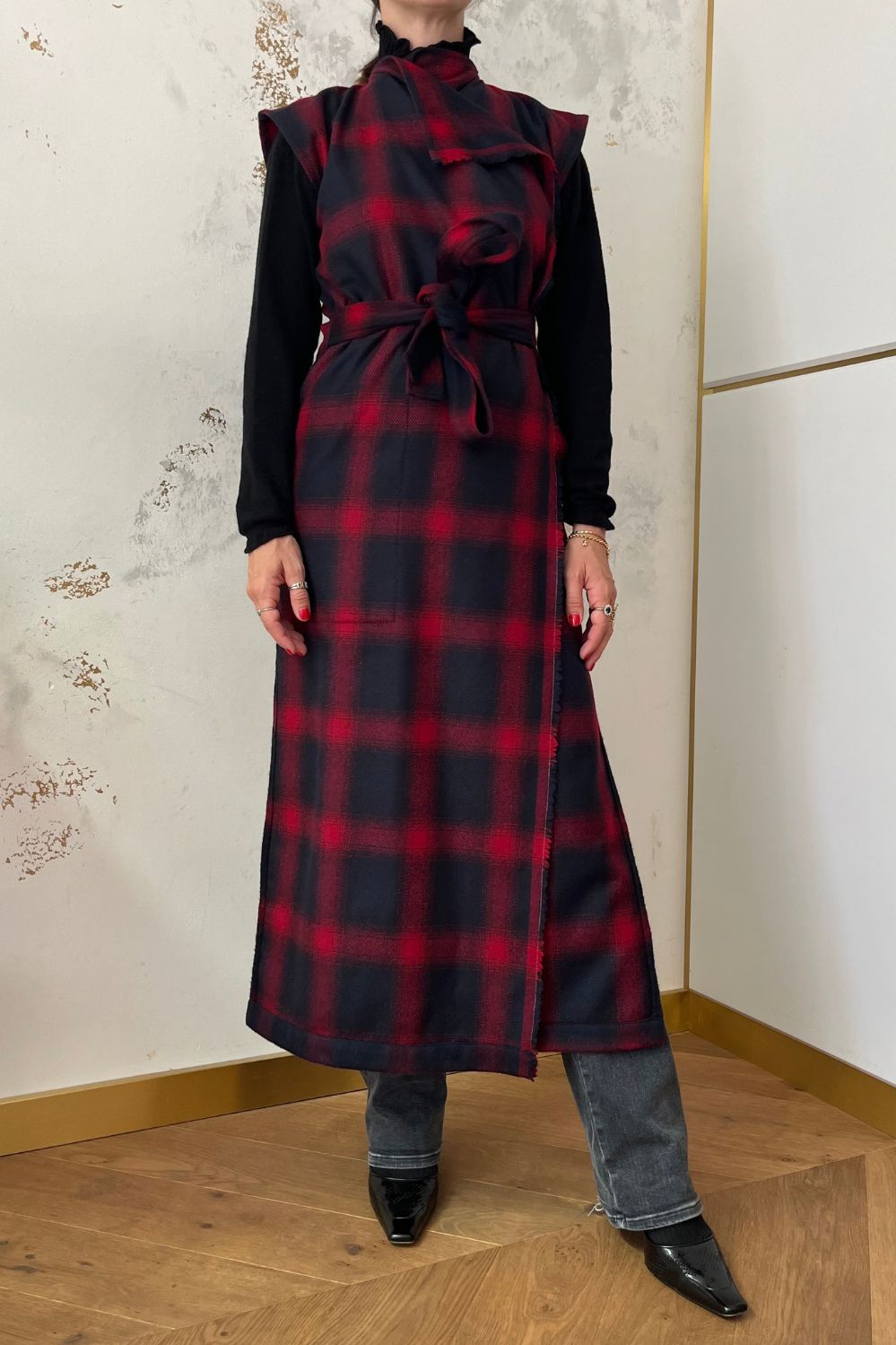 Long recycled wool vest-3