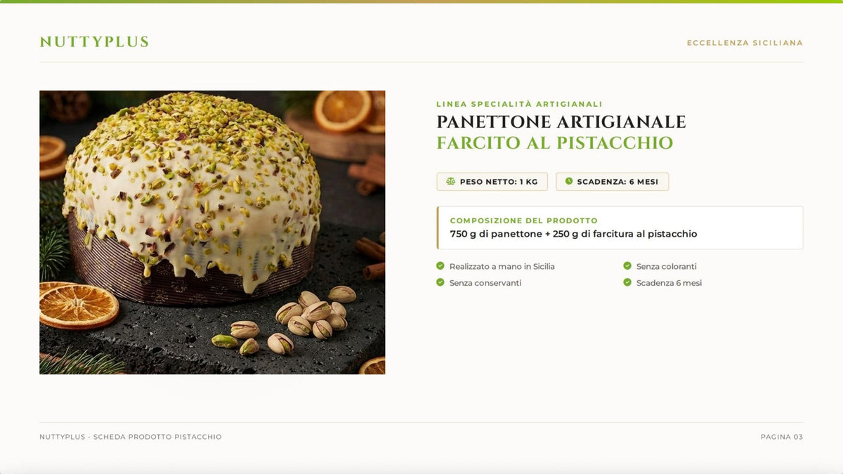 Panettone al Pistacchio – Irresistibile Panettone Artigianale di Sicilia per le Feste PRE-ORDER SPEDIZIONI DAL 01/11/26-1