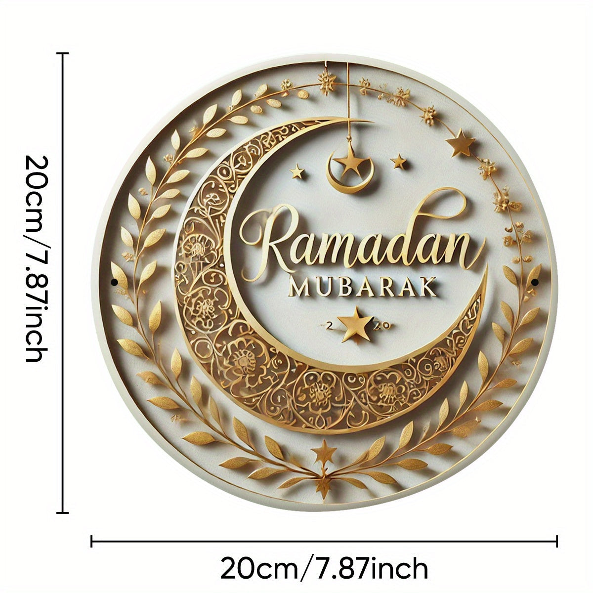 Ramadan Mubarak Aluminum Crescent Star Decor-4