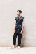 Adjustable Vest with Belt - Black/Olive/Ocra Newlife-5