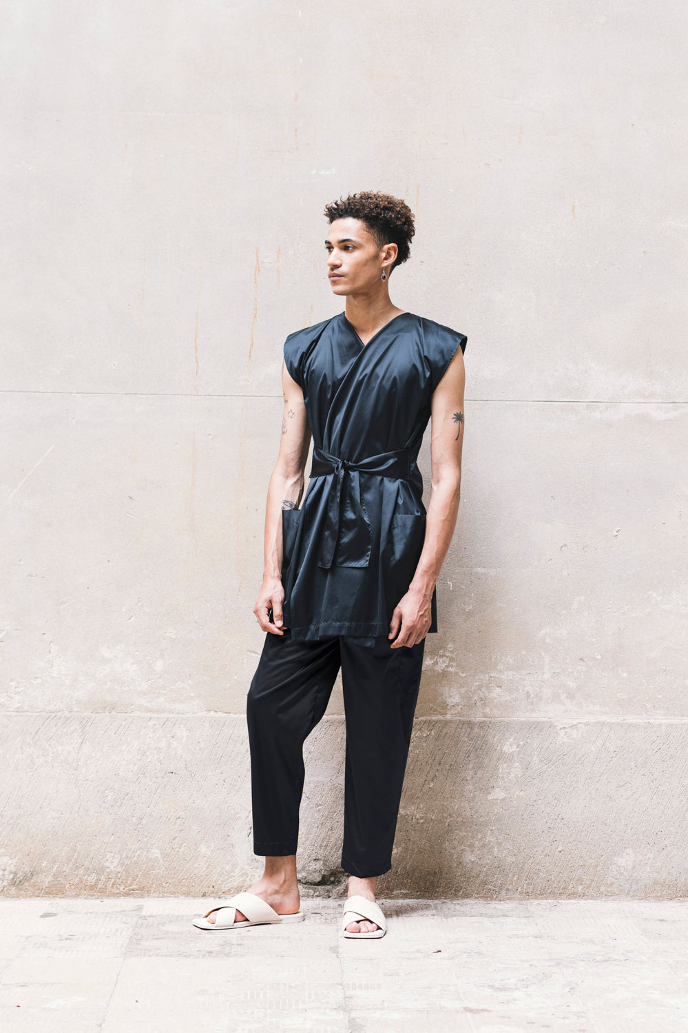 Adjustable Vest with Belt - Black/Olive/Ocra Newlife-5