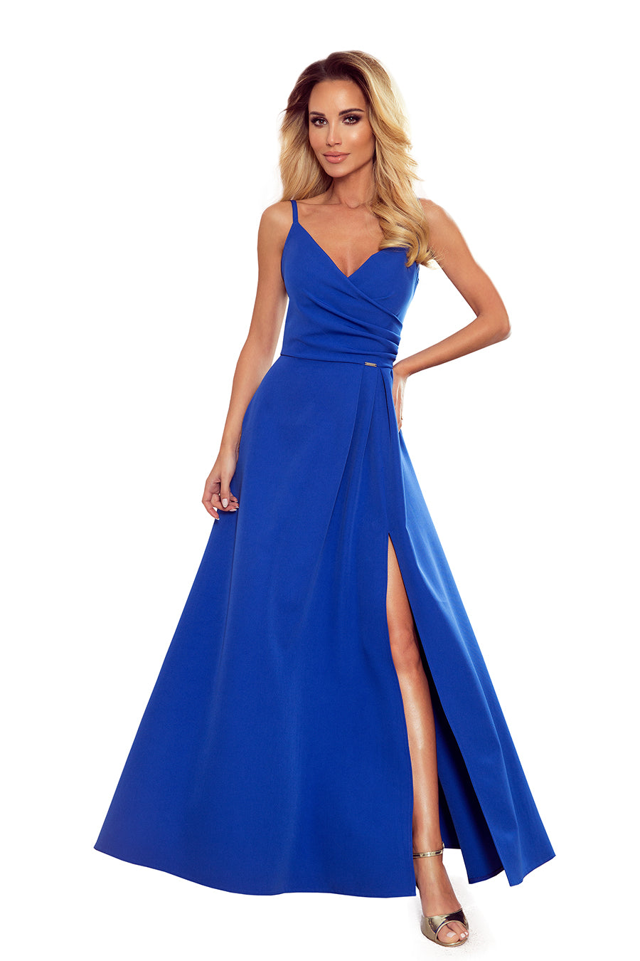 Numoco 299-3 CHIARA elegant maxi dress with straps - royal blue-5