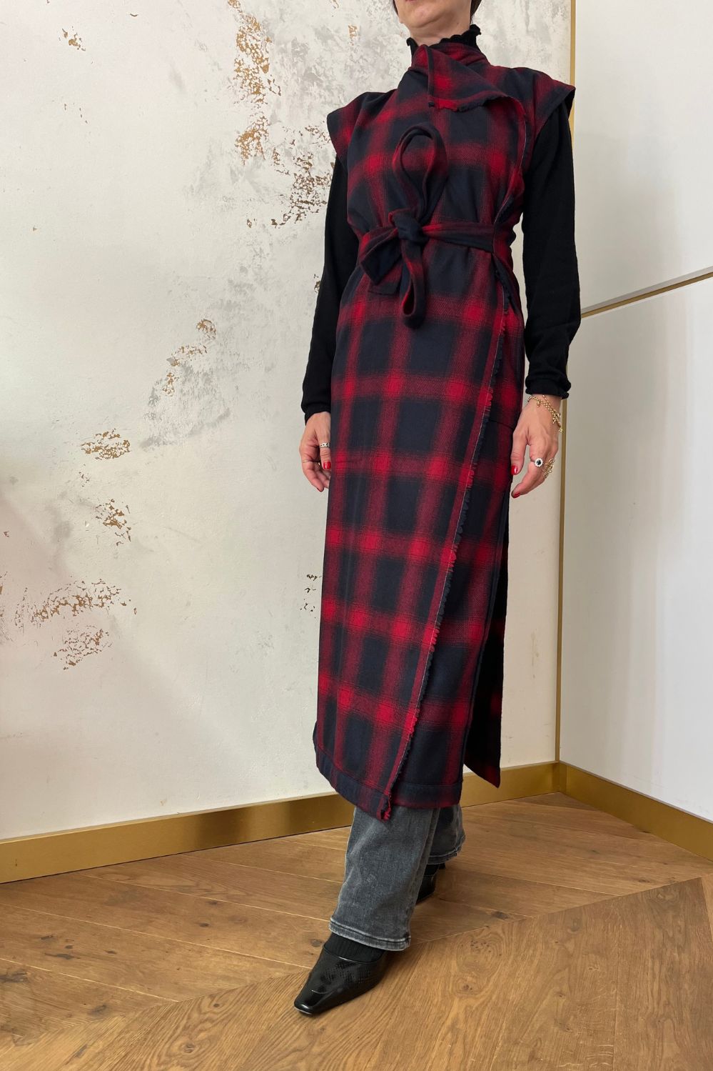Long recycled wool vest-4