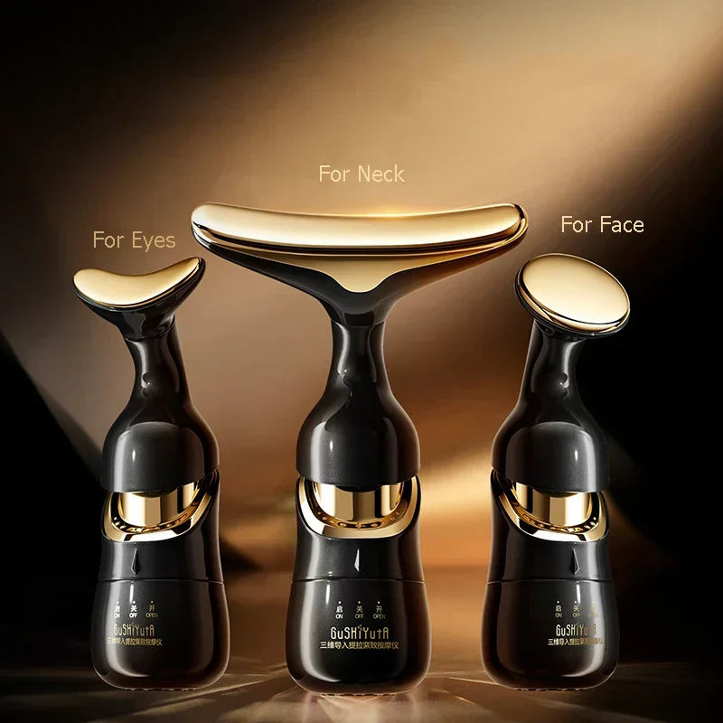 3-In-1 Face Vibration Device V-Line Lifting & Anti-Aging Black-1
