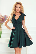 Numoco 393-1 ROSALIA Feminine dress with neckline and bows - green-0