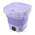 Portable Mini Washing Machine - Collapsible, 8L Capacity, 3 Sterilizing Modes, Purple-0