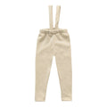 Woolen Pants with Suspenders - Cream-0