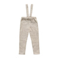 Linen Pants with Suspenders - Beige-0