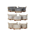 Multi-purpose basket DKD Home Decor Beige Grey Light brown 40 x 30 x 24 cm Wood 3 Pieces (3 Units)-0
