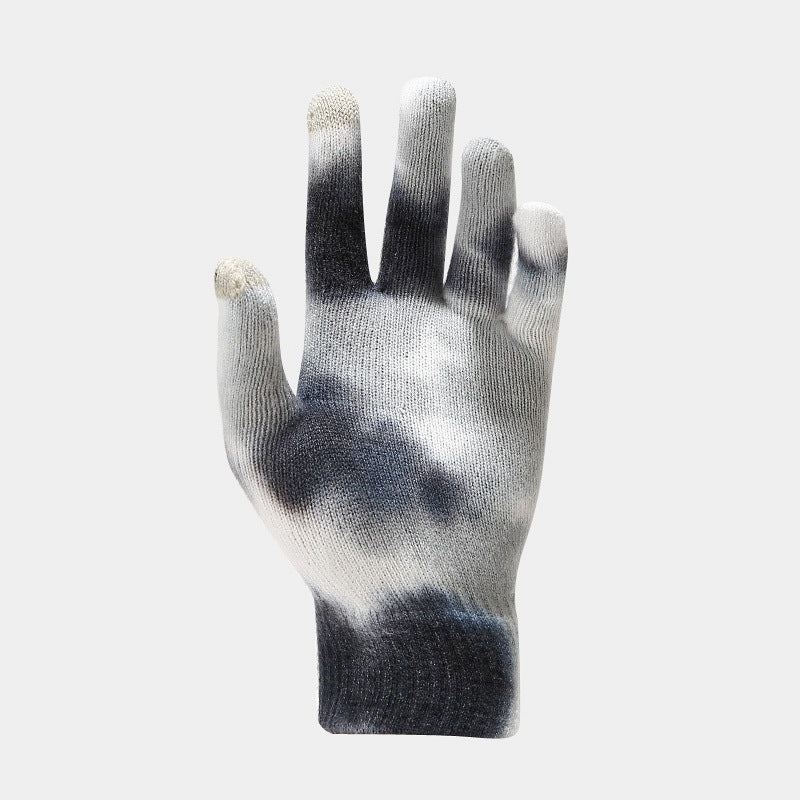 Tie-dye Knitted Hat Gloves Scarf Set Ladies-1