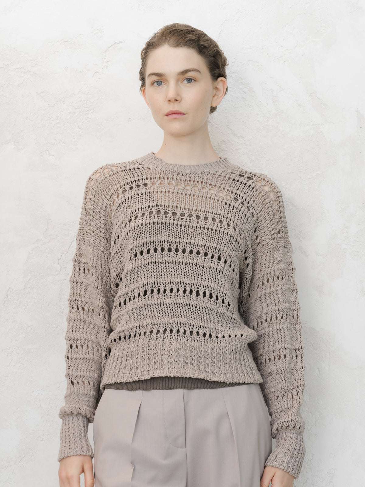 Cotton Crochet Crewneck-0