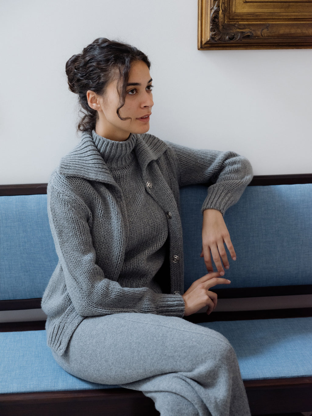 Cashmere Mix Chunky Cardigan-1