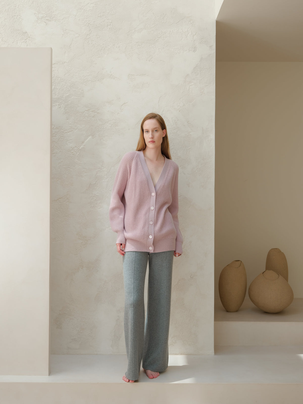 Cashmere Mix Long Ribbed Cardigan-4