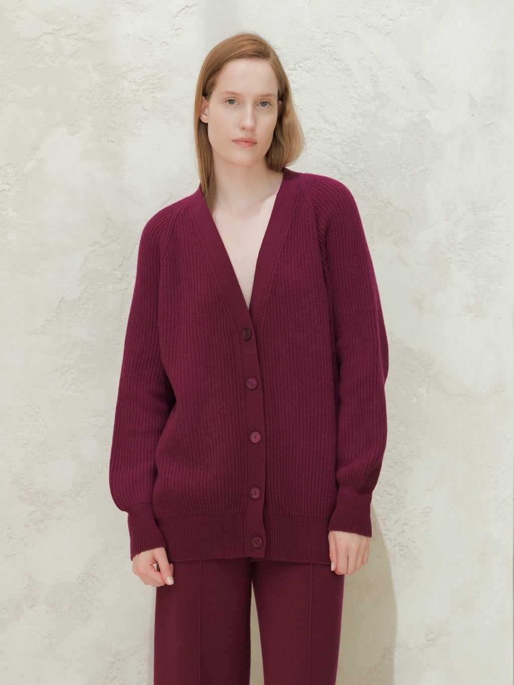 Cashmere Mix Long Ribbed Cardigan-2