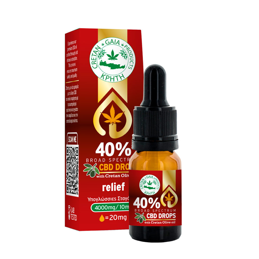 Cretan Gaia Premium Hemp Oil 40% CBD — Olive Oil, 10 ml-0