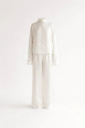 Silk/Linen Clothing Set - White-0
