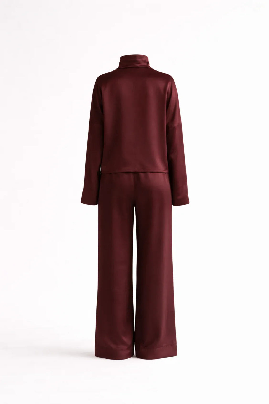 Silk/Cotton Clothing Set - Burgundy-1