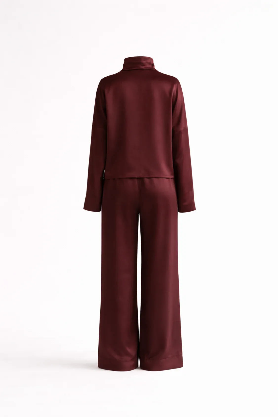Silk/Cotton Clothing Set - Burgundy-1