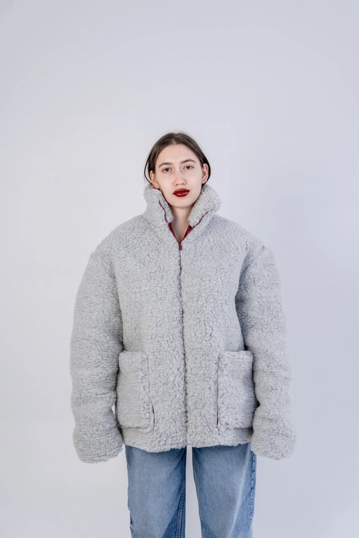 Men's Oversized Wool Jacket - Charcoal-2